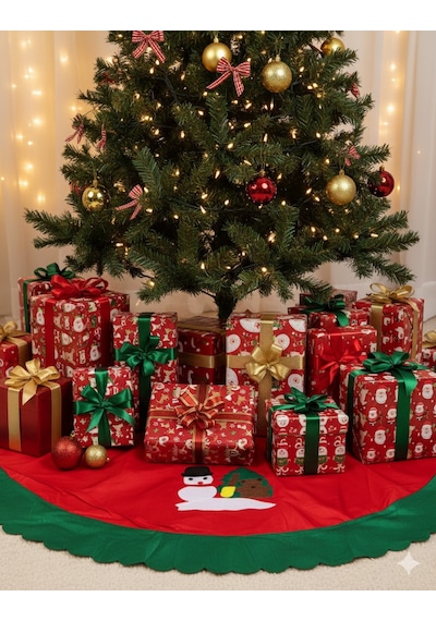 Yılbaşı Ağaç Örtüsü Elyaf Kabartma Noel Baba Figür Diğer