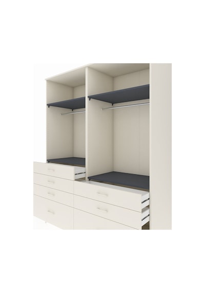 Kronos Gardrop 4 Raflı 7 Çekmeceli 2 Askılı 176x59x221 Aytaşı-antrasit/aytaşı Antrasit/aytaşı