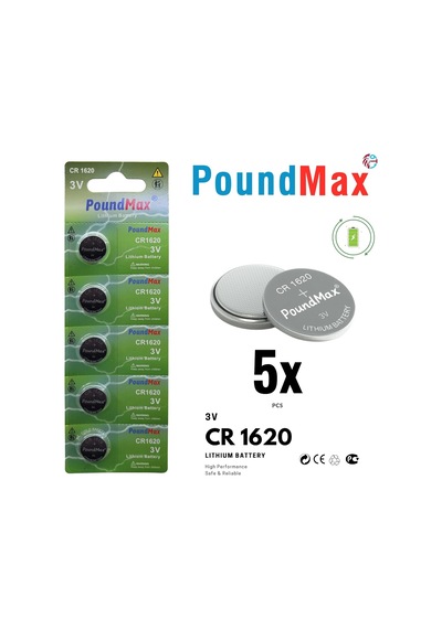 Lexroo 5 Adet 1620 Cr1620,dl1620 3v Düğme Pil