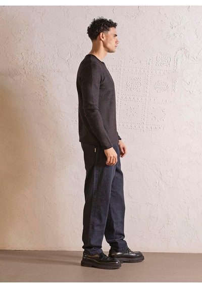 Gmg Fırenze Gu25mfw04011 Siyah Erkek Bisiklet Yaka Slim Fit Triko Kazak