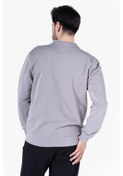 Owl 9150 Diagonel Fermuarlı Sweatshirt Light Gri