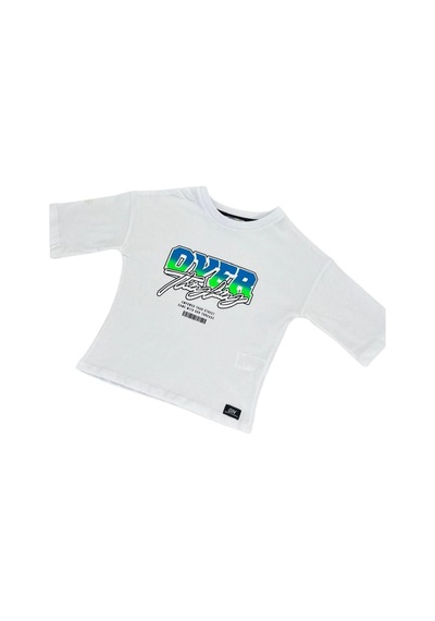 New Kids Baskılı %100 Pamuk Kız Çocuk Tişört-90488 Beyaz
