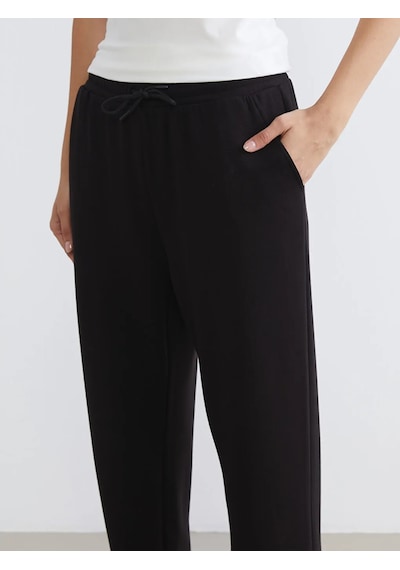 Lc Waikiki Siyah Soft Touch Kadın Jogger Eşofman Altı