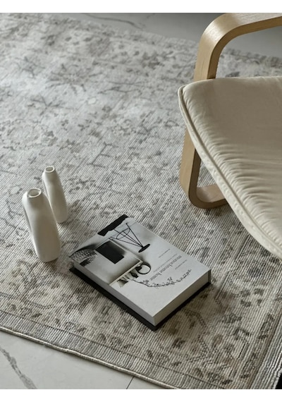 Mariesse Home Antik Serisi Vintage Modern Dokuma Salon Oturma Odası Halısı 405-bej