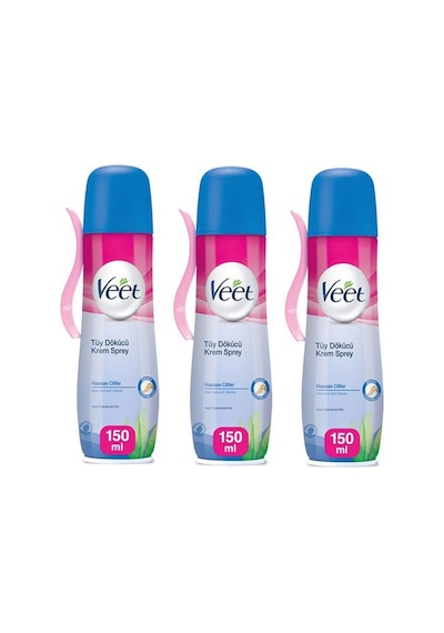 Veet Tüy Dökücü Sprey Krem Hassas Ciltler 3'lü 150ML