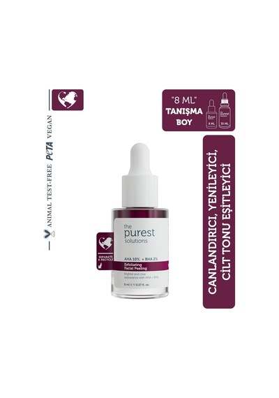 Lexroo Aha & Bha Canlandırıcı Ve Cilt Tonu Eşitleyici Kırmızı Peeling Cilt Serumu, Seyahat Boy 8 Ml