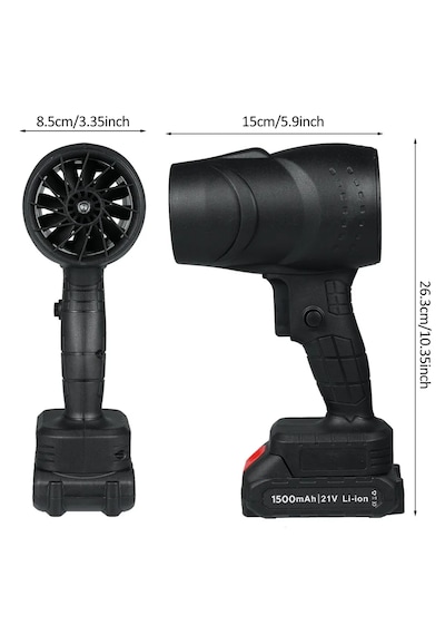 Powermaster 48v 4000mah Lityum Pilli Şarjlı Mini Jet Turbo Hava Üfleyici Fon Makinasi - 2 Kg İtiş Gücü