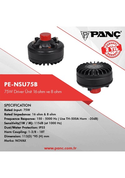 Pe-Nsu75B 75W Drıver Ünit 8 Ohm