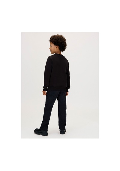 Calvin Klein Unisex Çocuk Ck Monogram Terry Cn Sweatshirt - Siyah Black