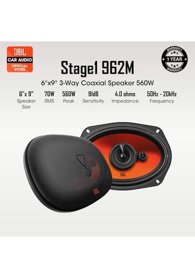 Jbl Stage1 962m-560w Max-70w Rms-kaliteli-profesyonel-3 Yollu- 6x9" Oval Coaxial Hoparlör-kapaklıdır