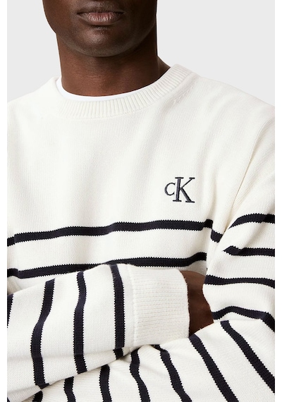 Calvin Klein Pamuk Ve Kaşmir Karışımlı Relaxed Fit Logolu Kazak Lv04rg305gyas Erkek Kazak Lv04rg305g Yas Krem