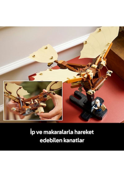 LEGO® Icons Leonardo da Vinci’nin Uçan Makinesi 10363 - Tarih Seven Yetişkinler için Dekoratif Model Yapım Seti (493 Parça)