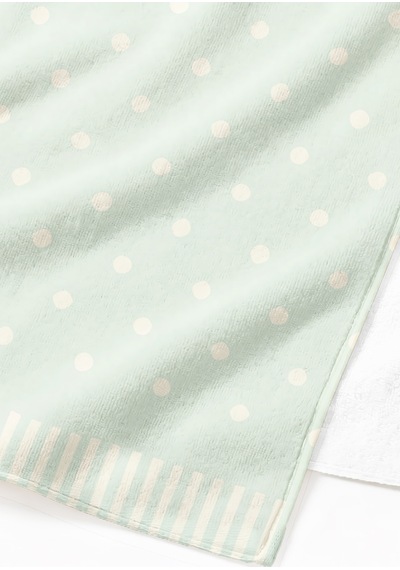 Puantiyeli Mint Yeşili Plaj Havlusu - Minimalist Çizgili Modern Hızlı Kuruyan Mikrofiber Havlu Örtü Çiy Ada