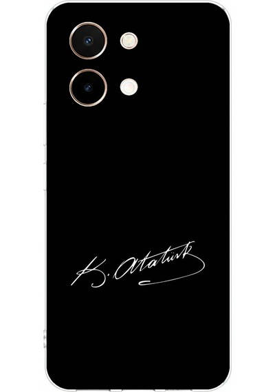 Vivo Y28 Uyumlu Atanın İzi İmza Baskılı Silikon Kılıf Renkli