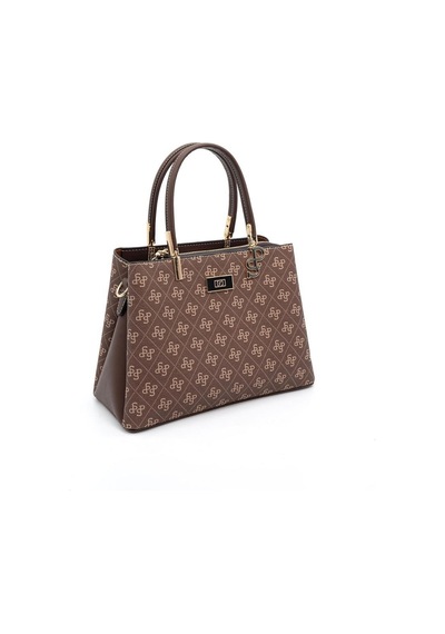 Silver Polo Sp1098 Kadın El Çantası Monogram Kahve-kahve