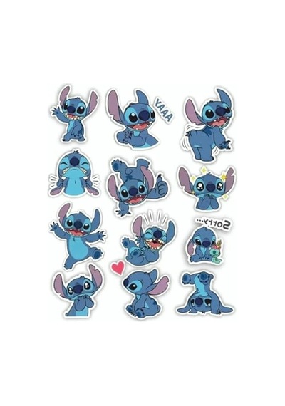 Lilo And Stitch Temalı Laptop Telefon Tablet Sticker Seti