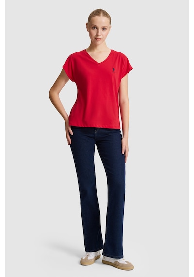 U.S. Polo Assn. U.s. Polo Assn. Kadın Kırmızı Tişört Basic 50323541-vr171 Basıc Kırmızı