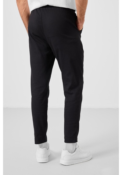 Tommylife Siyah Standart Fit Dokuma Hafif Esnek Chino Erkek Pantolon - 82177 Siyah