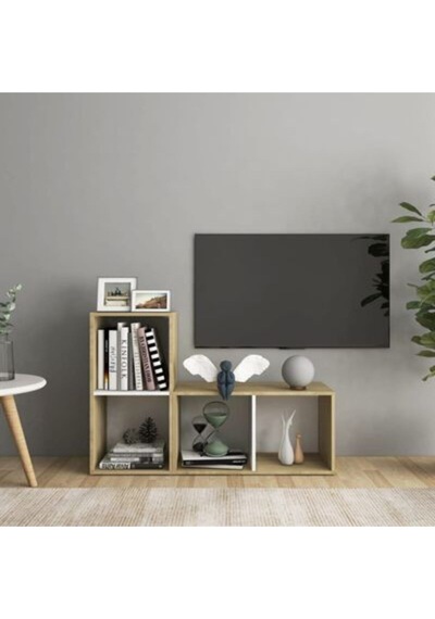 Tdesıgno Maya Kitaplıklı Televizyon Sehpası Ünitesi Kitaplık Meşe Beyaz 90 Cm 4 Raflı Meşe - Beyaz Tdesıgno Maya Kitaplıklı Televizyon Sehpası Ünitesi Kitaplık Meşe Beyaz 90 Cm 4 Raflı Meşe - Beyaz