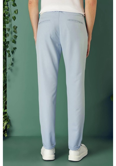 Efor Comfort Fit Yan Cep Beli Lastikli Esnek Pamuk Mavi Jogger Pantolon P 1143 Mavi