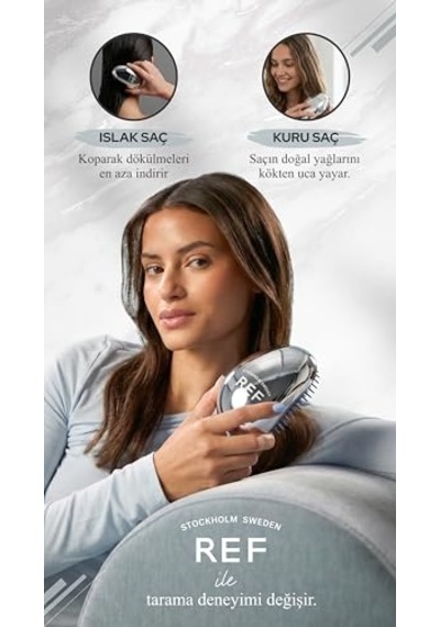 Stockholm - Detangling Brush Silver Colour Dolaşık Açan Tarak Saç Fırçası