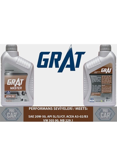 GRAT 620501 MOTOR YAĞI 1 LITRE 20W50 API SL CF