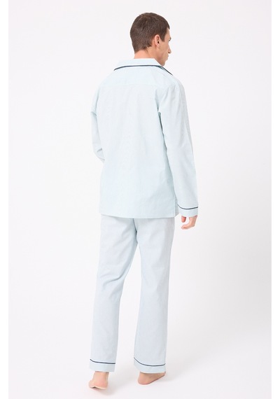 L'espadon Marısılk Premium Dokuma Uzun Kollu Uzun Paçalı Erkek Pijama Takımı-3320 Nane Yeşili