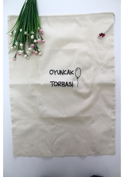 Büyük Boy Çok Amaçlı Büzgülü Oyuncak Torbası 50x70 Bej