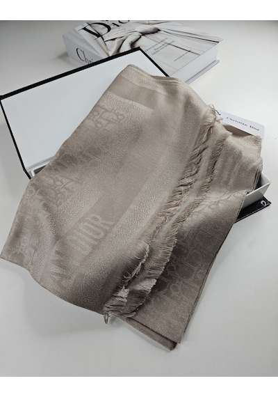 Cd Desen Kaşmir İpek Şal Silk Scarfs Hijab İthal Ürün Vizon