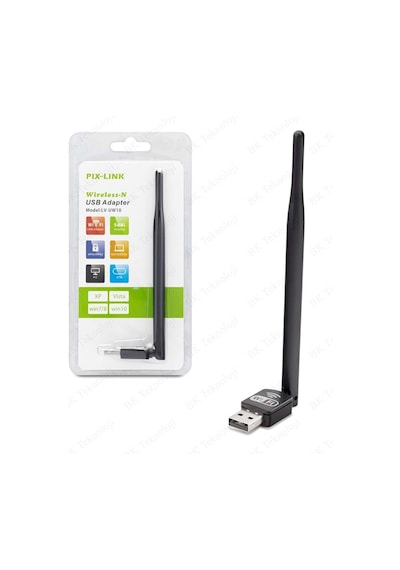 Pıx-lınk Wireless Wifi Adaptör 2.4 Ghz 150 Mbps 5 Dbi Antenli