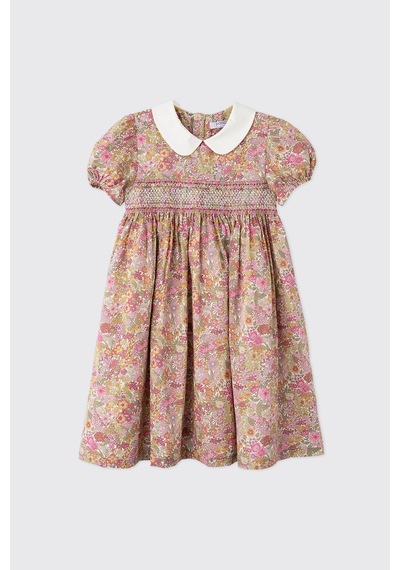 Panço Liberty Kumaş Çiçek Desenli Kız Çocuk Elbise 5621gk26008 Pembe