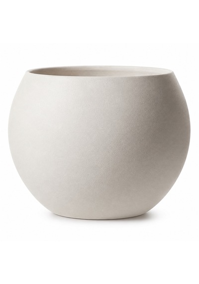 Zevli Dekoratif 27l Küre Saksı Ø35 Cm Beton Görünümlü Modern Salon Ve Bahçe Saksısı 1