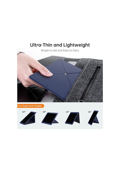 Novoo Rt10 Açı Ayarlı Katlanabilir 10" İnç Ve Üzeri İçin Ultra Slim Tablet Standı Lacivert
