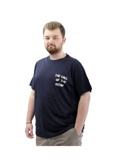 Mode Xl Büyük Beden Erkek Tişört Baskılı Pamuklu Bisiklet Yaka T-shirt Touch U24067 Lacivert Lacivert