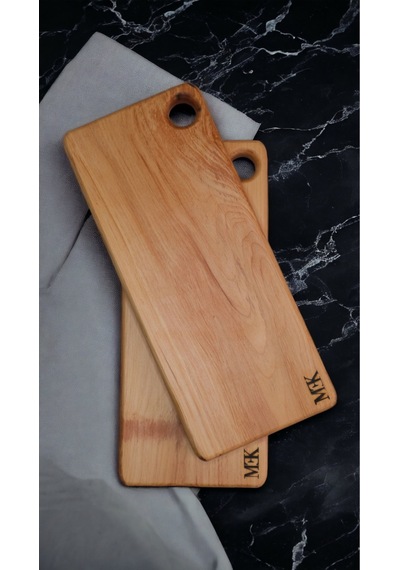 Kesme Tahtası & Sunumluk Dikdörtgen Delikli Tahta 38x16 Cm
