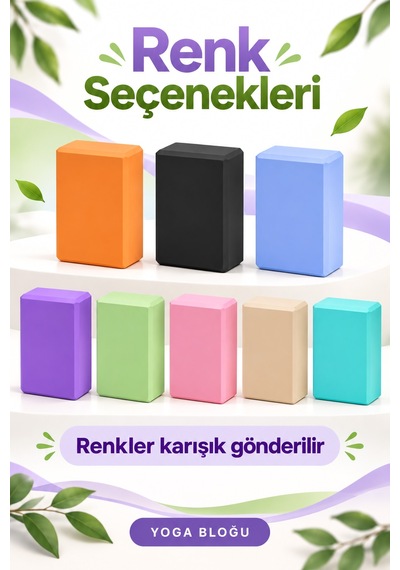 1 Adet Yoga Bloğu Eva Yüksek Yoğunluklu Yoga Block Köpük Pilates Yoga Blok Çok Renkli