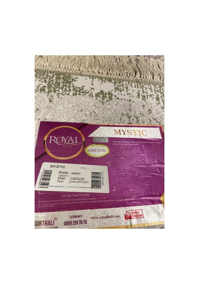 Mystıc Qm00c Yeşil-krem-beyaz Halı Çok Renkli