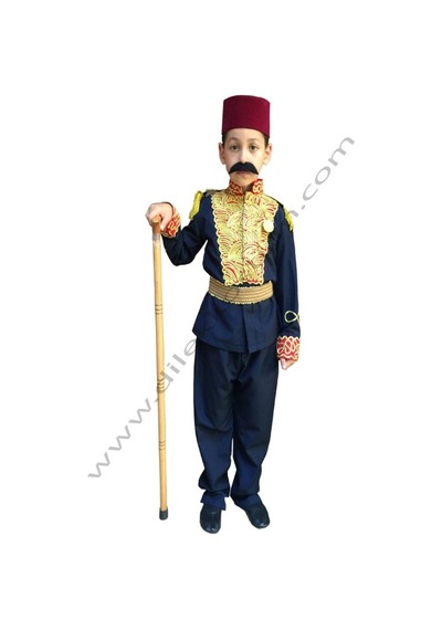 Çocuk Abdülhamid Kıyafeti Osmanlı Paşa Kostümleri Mavi