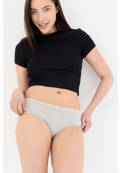 Air Gri Yüksek Bel Slip Külot Gri