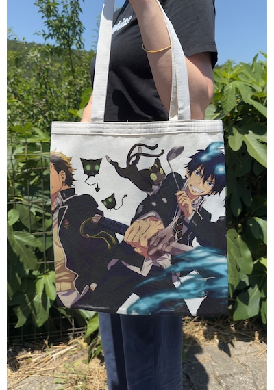 Zipzap Ao No Exorcist V5 Yazlık Kışlık Çift Taraflı Kanvas Baskı Bez Çanta Anime Çantası
