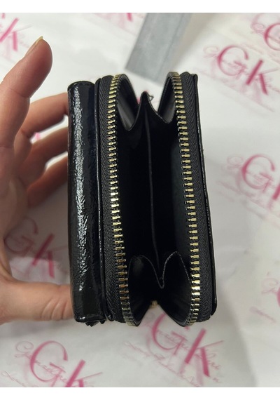 Bonita Zarf Model Rugan Suni Deri Kadın Cüzdan Premium Kalite Siyah