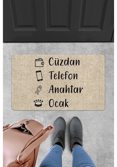 Evaşk Kapı Önü Paspası Vinil Kaymaz Tabanlı 45 X 70 Evaşkdm12112