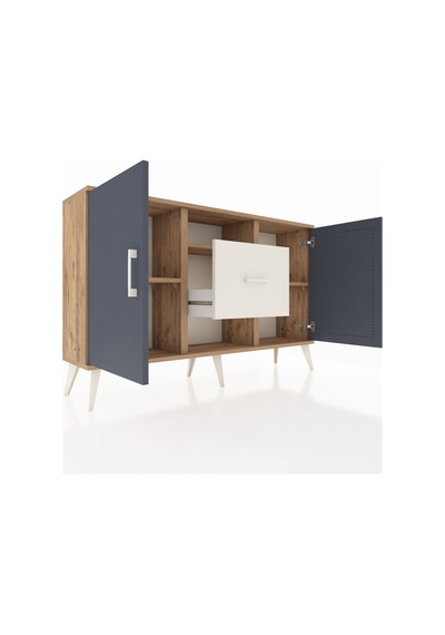 Arges Konsol 3 Raflı Tek Çekmeceli 2 Kapaklı 132x30x83 Çam-antrasit/aytaşı Antrasit/aytaşı Arges Konsol 3 Raflı Tek Çekmeceli 2 Kapaklı 132x30x83 Çam-antrasit/aytaşı Antrasit/aytaşı