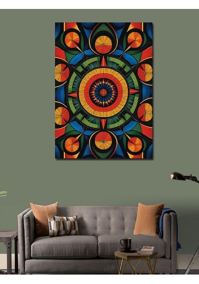 Kanvas Tablo Soyut Mandala Deseni 100cmx140cm