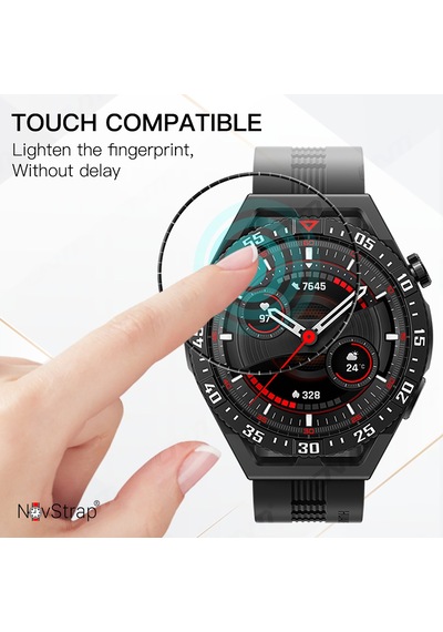Novstrap Huawei Watch Gt3 Se İle Uyumlu Ekran Koruyucu Nano Esnek Cam Tam Kaplayan Ppm