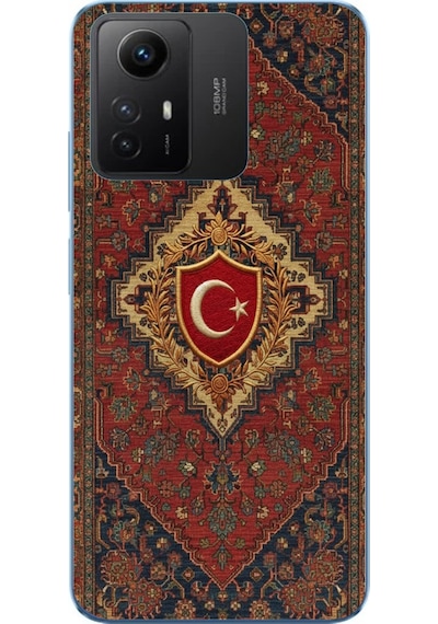 Redmi Note 12s Uyumlu Türkiye Bayraklı Halı Baskılı Silikon Kılıf Renkli