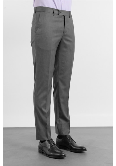 İmza Siyah - Haki Yan Cep Kendinden Desenli Comfort Fit Classic Pantolon 1003255177