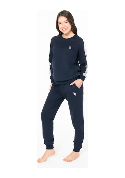 U.S. Polo Assn. Kadın Pamuklu Lisanslı Pijama Takımı 20115 Lacivert