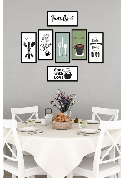 Kututr Modern Mutfak Temalı Dekoratif Duvar Tablo Seti, 7 Parça, Mdf, Çerçeve Görünümlü, Çok Renkli Kututr Modern Mutfak Temalı Dekoratif Duvar Tablo Seti, 7 Parça, Mdf, Çerçeve Görünümlü, Çok Renkli