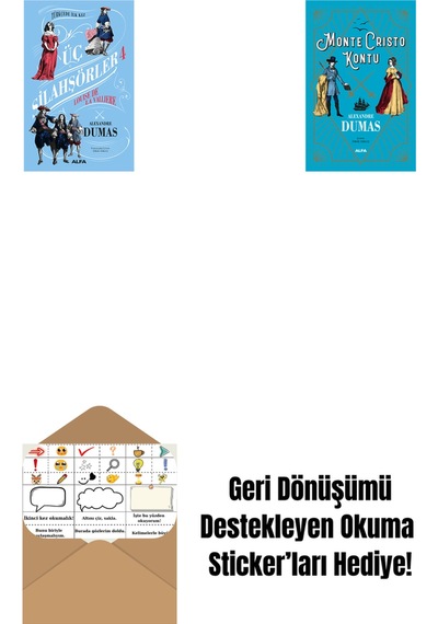 Üç Silahşörler 4 - Louise De La Valliere + Monte Cristo Kontu + Okuma Sticker'ları